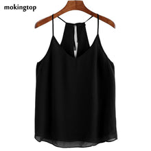 mokingtop Summer Tops Chiffon Halter Sleeveless Women Summer Cropped Tops Womans Camisole Canotta Intima Donna#