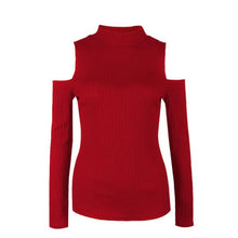 mokingtop Sweater Women Off Shoulder Slim Pullovers Warm Long Sleeve Knitted Outwear Sweaters Sueter Mujer#A11