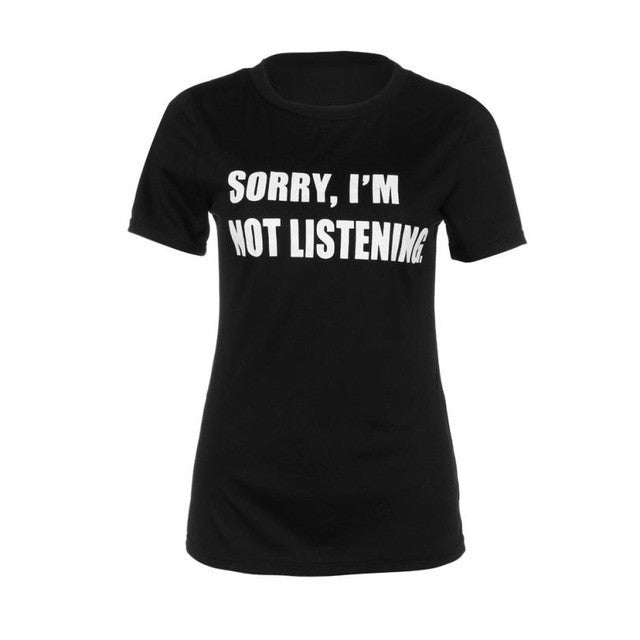 mokingtop Tshirt Women Short Sleeve Casual Printed Letter Women Summer Daily Tee Tops Roupa Feminina#121