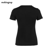 mokingtop Tshirt Women Short Sleeve Casual Printed Letter Women Summer Daily Tee Tops Roupa Feminina#121