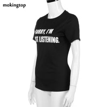 mokingtop Tshirt Women Short Sleeve Casual Printed Letter Women Summer Daily Tee Tops Roupa Feminina#121