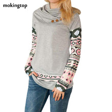 mokingtop Women Tshirt Printed Patchwork Loose Autumn Shirt Women Long Sleeve Casual Blousa Poleras Mujer#A11