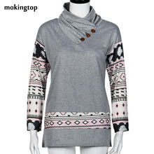 mokingtop Women Tshirt Printed Patchwork Loose Autumn Shirt Women Long Sleeve Casual Blousa Poleras Mujer#A11