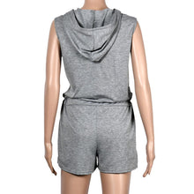 womens jumpsuits and rompers 2016 Summer Zipper rompers womens jumpsuit Sleeveless Hoody Jumpsuit Short overalls for women