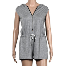 womens jumpsuits and rompers 2016 Summer Zipper rompers womens jumpsuit Sleeveless Hoody Jumpsuit Short overalls for women