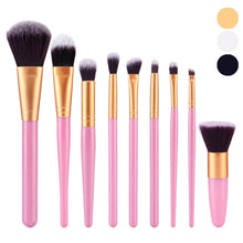 wool fiber + aluminum + wooden handle 9Pcs Cosmetic Brush Makeup Brush Sets Kits Tools Anne