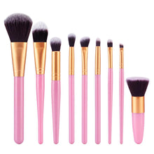 wool fiber + aluminum + wooden handle 9Pcs Cosmetic Brush Makeup Brush Sets Kits Tools Anne