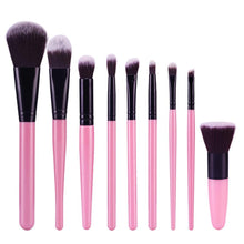 wool fiber + aluminum + wooden handle 9Pcs Cosmetic Brush Makeup Brush Sets Kits Tools Anne